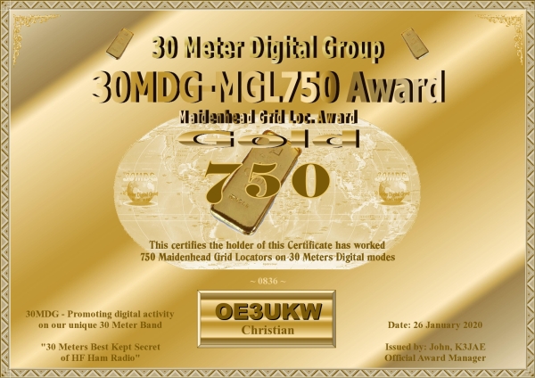OE3UKW 30MDG MGL 750 Certificate page 001